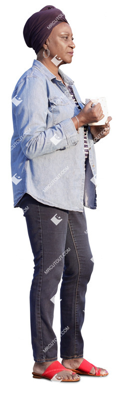 Woman drinking coffee people cutouts (20285)