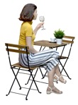 Woman drinking wine  (6935) - miniature