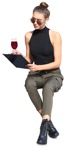 Woman drinking wine human png (10138) - miniature