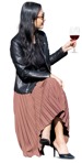 Woman drinking wine person png (11048) - miniature