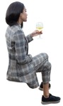 Woman drinking wine photoshop people (12098) - miniature