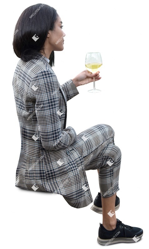 Woman drinking wine photoshop people (13986)