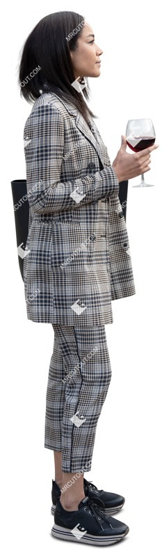 Woman drinking wine people png (14770)