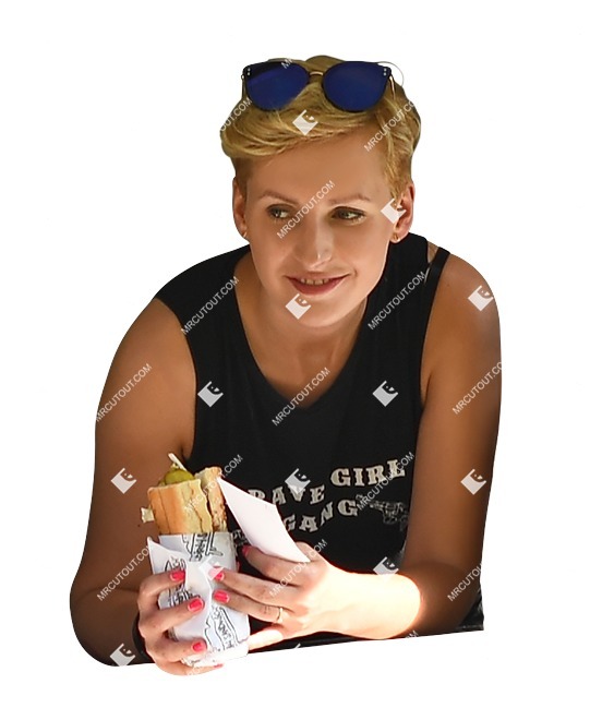 Woman eating people png (7607)