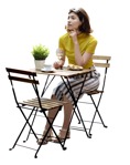 Cut out people - Woman Eating Seated 0013 | MrCutout.com - miniature