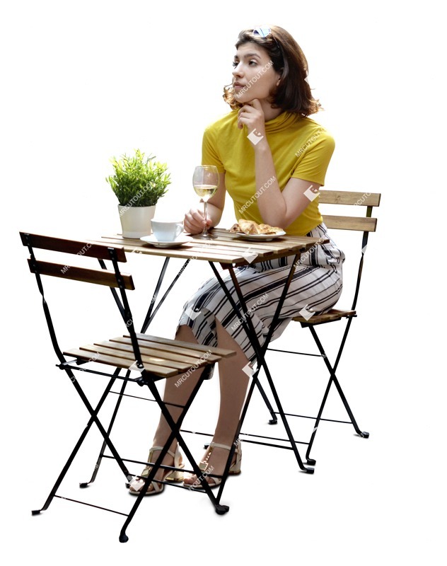 Woman eating seated human png (6905)