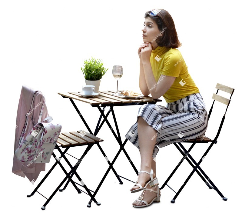 Woman eating seated human png (6884)