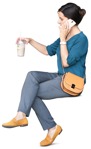 Woman eating seated human png (9040) - miniature
