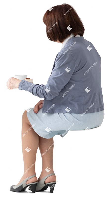 Woman eating seated people png (12354)
