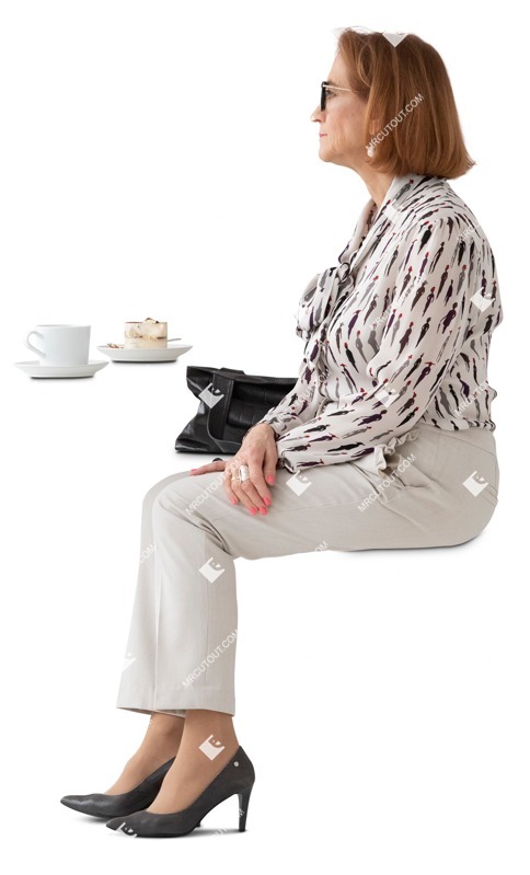 Woman eating seated photoshop people (12349)