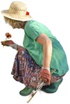 Woman gardening cut out people (3308) - miniature