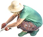 Woman gardening cut out people (3278) - miniature