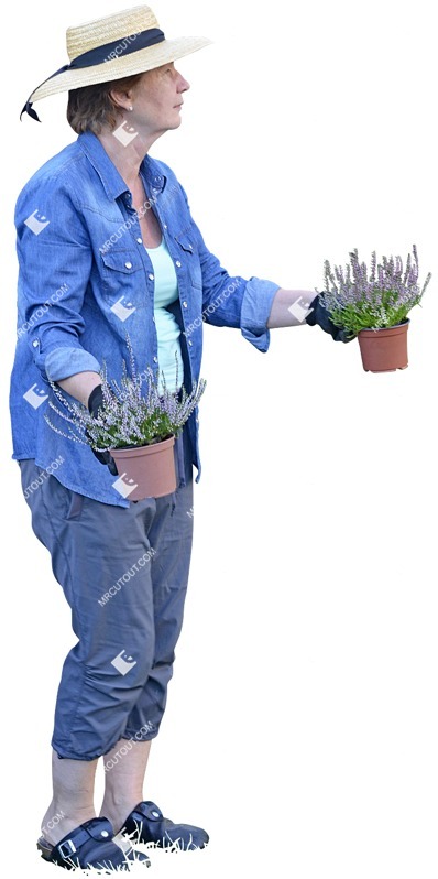 Woman gardening cut out pictures (3719)