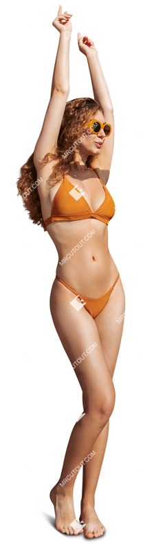 Woman in a swimsuit dancing people png (10808)