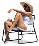 Woman in a swimsuit drinking people png (13389) - miniature