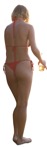 Woman in a swimsuit drinking  (5741) - miniature