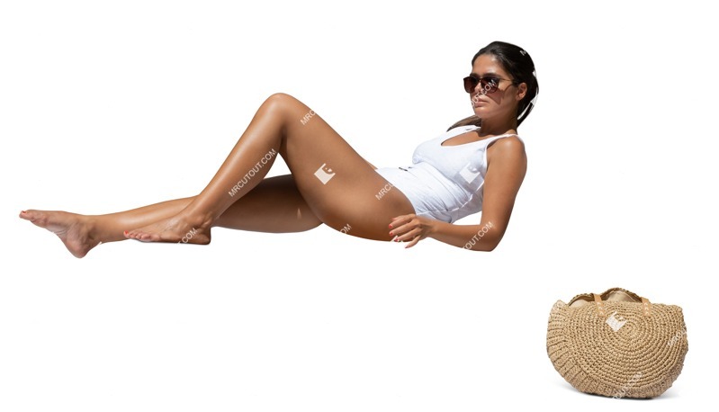 Woman in a swimsuit lying human png (13090)