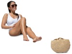 Woman in a swimsuit lying human png (13342) - miniature
