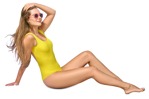 Woman in a swimsuit sitting people png (13802) - miniature