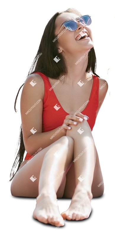 Woman in a swimsuit sitting people png (10804)