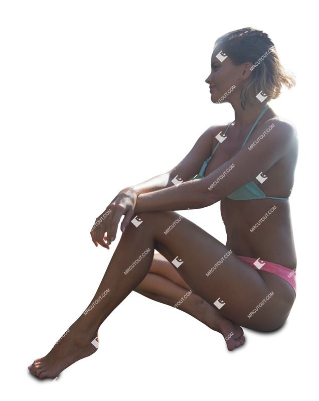 Woman in a swimsuit sitting people png (5567)