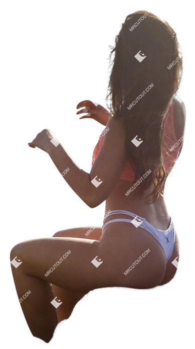 Woman in a swimsuit sitting person png (906)