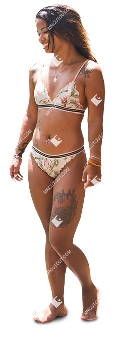Woman in a swimsuit standing cut out people (7708)