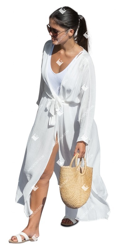 Woman in a swimsuit walking human png (13182)