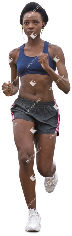 Woman jogging cut out people (5529)