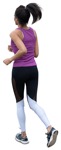 A slim African woman jogging on a warm day - person png - miniature