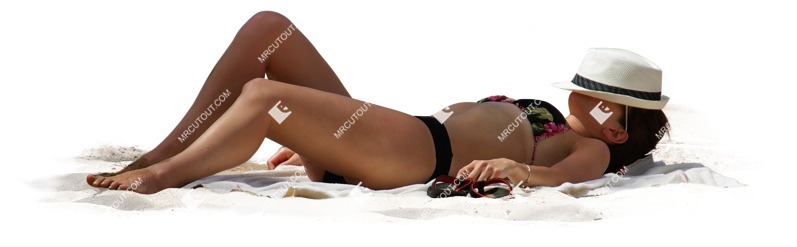 Woman lying people cutouts (5545)