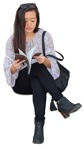 Woman reading a book png people (7445) - miniature