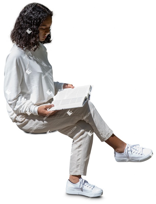 Woman reading a book people png (9728)
