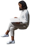 Woman reading a book people png (9908) - miniature