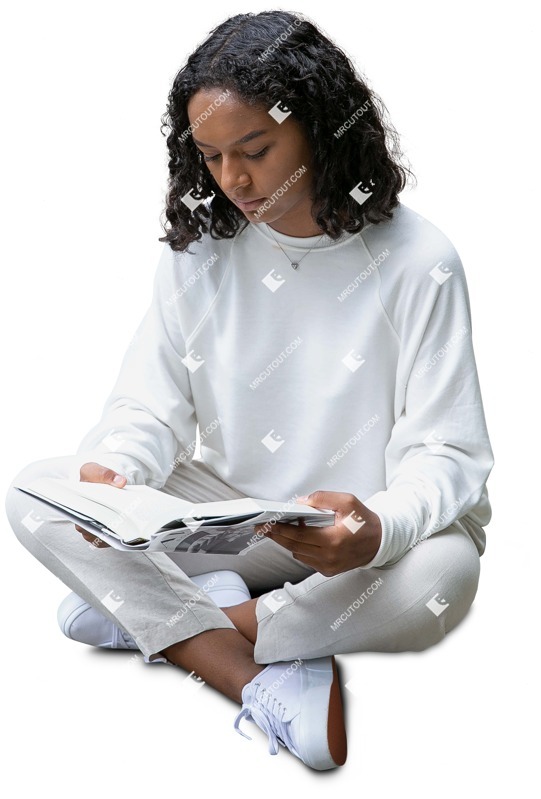 Woman reading a book people png (9706)