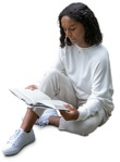 Woman reading a book people png (9928) - miniature