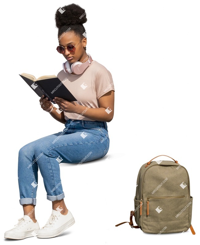 Woman reading a book people png (12448)