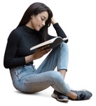 Woman reading a book people png (11992) - miniature