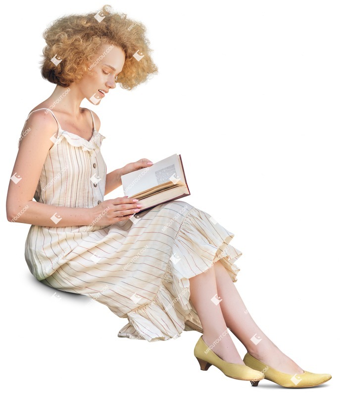 Woman reading a book people png (11822)