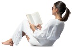 Woman reading a book people png (13325) - miniature