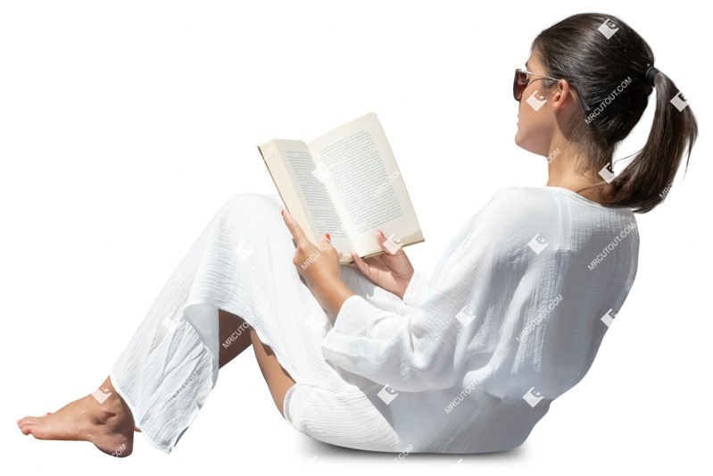 Woman reading a book people png (14302)
