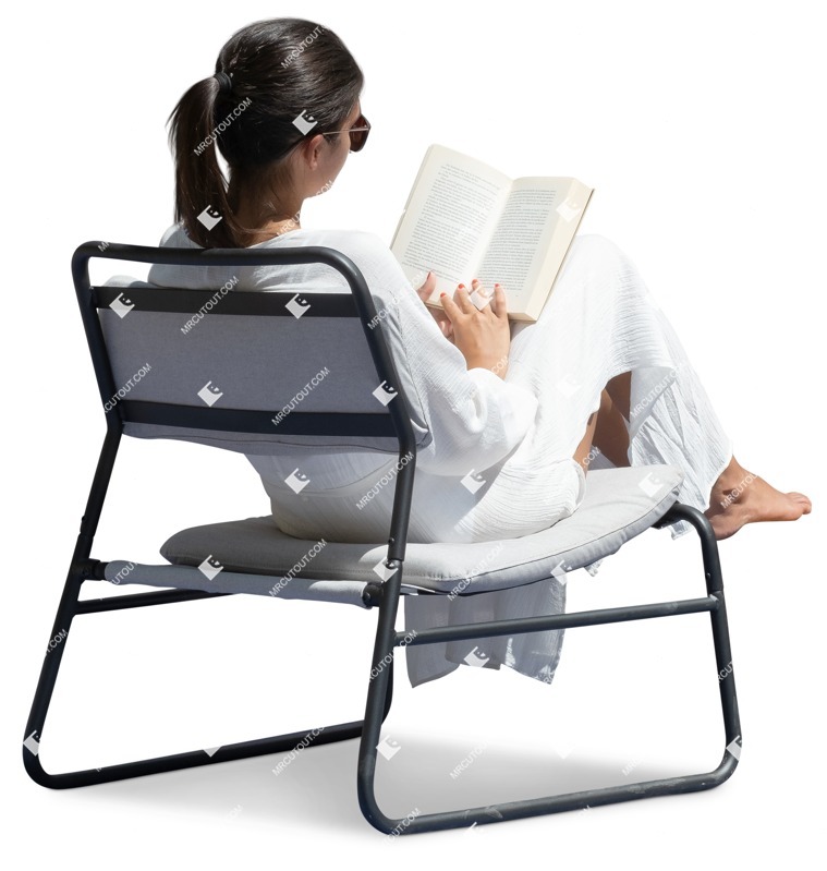 Woman reading a book people cutouts (13178)