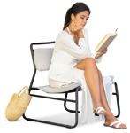 Woman reading a book people png (13391) - miniature