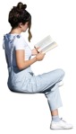 Woman reading a book people png (14950) - miniature