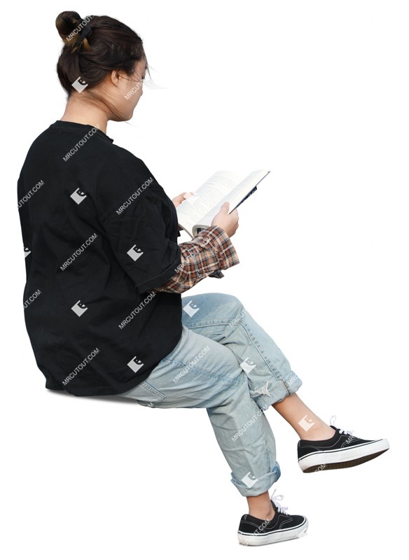 Woman reading a book people png (17456)