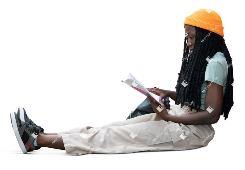 Woman reading a book people png (20246)
