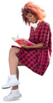 Woman reading a book  (7198) - miniature