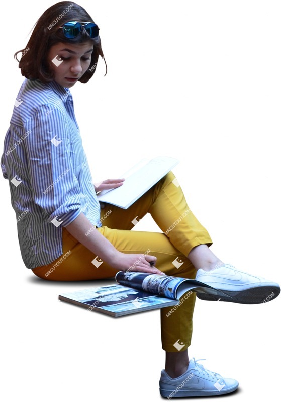 Woman reading a book learning people png (6684)