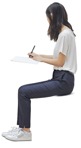 Woman reading a book learning person png (7166) - miniature