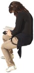 Cut out people - Woman Reading A Book Sitting 0001 | MrCutout.com - miniature